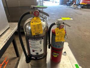 (2) ASSORTED FIRE EXTINGUISHERS.