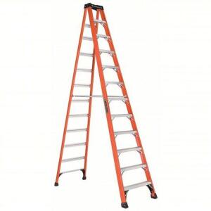 DESCRIPTION: (1) STEPLADDER BRAND/MODEL: LOUISVILLE #1CMR7 INFORMATION: ORANGE, 11 STEPS, 375 LB LOAD CAPACITY SIZE: 12 FT LADDER HT, 76 1/8 IN BASE S