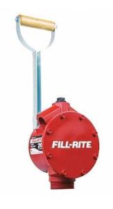 DESCRIPTION: (1) HAND OPERATED DRUM PUMP BRAND/MODEL: FILL-RITE/FR150 INFORMATION: RED/FOR CONTAINER SIZE: 55 GAL/MAX FLOW RATE: 25 OZ PER STROKE RETA