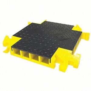 DESCRIPTION: (1) CABLE MANAGEMENT PROTECTOR BRAND/MODEL: BUMBLE BEE #38NF59 INFORMATION: YELLOW AND BLACK, -WAY CROSS: 4 CHANNELS, HINGED, 3 IN MAX CA