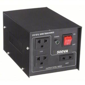 DESCRIPTION: (1) STEP UP / STEP DOWN VOLTAGE CONVERTER BRAND/MODEL: PRODUCT NUMBER #30C518 INFORMATION: BLACK, 220 TO 110V AC/110 TO 220V AC, 500VA, 5