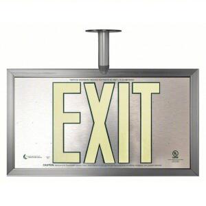 DESCRIPTION: (1) PHOTOLUMINESCENT EXIT SIGN WITH FRAME BRAND/MODEL: ABILITY ONE #493R18 INFORMATION: ALUMINUM, MOUNTING HOLES SIGN MOUNTING SIZE: 10-1