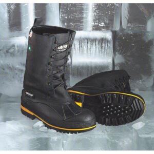 DESCRIPTION: (1) PAIR OF MINER BOOTS BRAND/MODEL: BAFFIN #3XNZ5 INFORMATION: BLACK WITH YELLOW SIZE: SIZE 7 RETAIL$: $262.40 EA QTY: 1