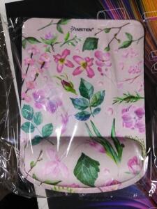 DESCRIPTION: (6) RECTANGLE MOUSE PAD WITH WRIST SUPPORT BRAND/MODEL: INSTEN #EFCPOTHOPTMO422 INFORMATION: FLORAL PINK RETAIL$: $11.69 EA QTY: 6