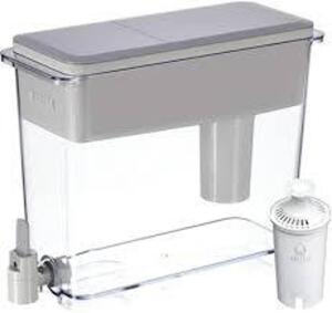 DESCRIPTION: (1) LARGE WATER DISPENSER BRAND/MODEL: BRITA ULTRAMAX INFORMATION: GRAY SIZE: 27 CUP RETAIL$: $37.99 EA QTY: 1