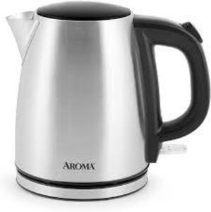 DESCRIPTION: (1) ELECTRIC KETTLE BRAND/MODEL: AROMA INFORMATION: STAINLESS SIZE: 4 CUPS RETAIL$: $24.02 EA QTY: 1