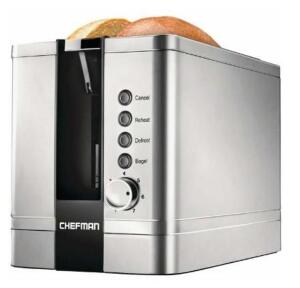 DESCRIPTION: (1) POP-UP TOASTER BRAND/MODEL: CHERMAN/RJ31-SS-V2 INFORMATION: STAINLESS STEEL/2-SLICES RETAIL$: $32.95 SIZE: 12"W X 8 QTY: 1