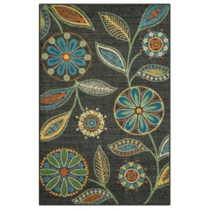 DESCRIPTION: (1) MINERVA FLORAL INDOOR ENTRYWAY AREA RUG BRAND/MODEL: MAINSTAYS/MS17-D1-010-059 INFORMATION: BEIGE,BLUE,RED & GRAY/SKID-RESISTANT LATE