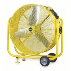 DESCRIPTION: (1) HIGH VISIBILITY INDUSTRIAL FAN BRAND/MODEL: DAYTON/4RDZ4 INFORMATION: 2 SPEEDS, 9000/15000 CFM, 120V AC, 1/2 HP RETAIL$: $929.72 SIZE