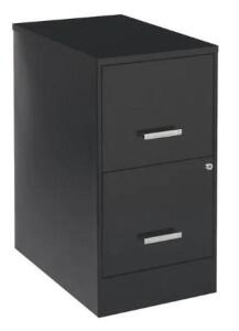 DESCRIPTION: (1) FILE CABINET BRAND/MODEL: SPACE SOLUTIONS/20226 INFORMATION: BLACK/2-DRAWERS RETAIL$: $115.58 SIZE: 26-11/16"H X 22"D X 14-1/4"W QTY: