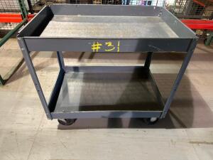 TWO TIER METAL UTILITY CART.