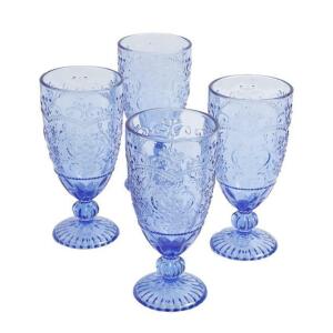 DESCRIPTION: (1) PACK OF (4) AMELIA GOBLET SET BRAND/MODEL: THE PIONEER WOMAN/12801.04R INFORMATION: BLUE RETAIL$: $15.76 SIZE: 14.7 OZ. QTY: 1