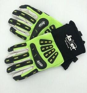 DESCRIPTION: (3) OIL FIELD IMPACT GLOVES BRAND/MODEL: JOKER/MX-2515-3XL INFORMATION: BLACK, LIME & WHITE/NEOPRENE RETAIL$: $25.99 EACH SIZE: 3XL QTY: