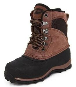 DESCRIPTION: (1) ARTIC PAC BOOTS BRAND/MODEL: RANGER/A415 INFORMATION: BROWN & BLACK/TERMOLITE FOOTBED RETAIL$: $29.00 SIZE: SIZE: 3 QTY: 1