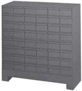 DESCRIPTION: (1) DRAWER STORAGEBRAND/MODEL: DURHAMINFORMATION: GRAY, STEELSIZE: 48 DRAWERS, APPROX 12" X 34" X 34"RETAIL$: $1492.25 EAQTY: 1