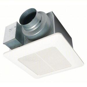 DESCRIPTION: (1) BATHROOM CEILING FAN BRAND/MODEL: PANASONIC #448F55 INFORMATION: 110 CFM MAX, 0.3 SONES, 1 SPEED, ROUND DUCT, VERTICAL RETAIL$: $197.