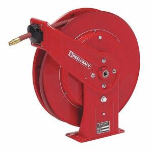 DESCRIPTION: (1) SPRING RETURN HOSE REEL BRAND/MODEL: REELCRAFT #4Z313 INFORMATION: RED RETAIL$: $775.48 SIZE: 2000 PSI 50 FT HOSE CAP, 1/2 IN ID QTY: