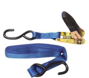 DESCRIPTION: (4) RATCHET TIE-DOW STRAPS BRAND/MODEL: ERICKSON #01415 INFORMATION: BLUE RETAIL$: $33.83 EA SIZE: 1" WIDE 10" LONG QTY: 4