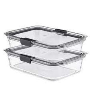 DESCRIPTION: (1) 18 PACK FOOD STORAGE CONTAINERS BRAND/MODEL: RUBBERMAID #2116141 INFORMATION: CLEAR TRITAN PLASTIC RETAIL$: $34.00 TOAL SIZE: TWO 0.5