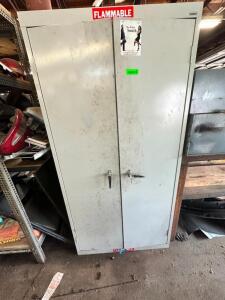 METAL CABINET WITH CONTENTS