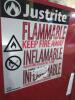 DESCRIPTION: (1) FLAMMABLES SAFETY CABINET BRAND/MODEL: JUSTRITE #4HTR7 INFORMATION: RED, MANUAL CLOSE SIZE: 45 GAL, 0 DRUM CAPACITY, 43 IN X 18 IN X - 2