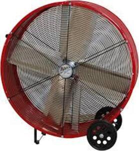 DESCRIPTION: (1) PORTABLE ELECTRIC FAN BRAND/MODEL: MAXAIR #BF30DD INFORMATION: RED, SLIGHT DAMAGE TO WHEEL, SEE INSPECTION SIZE: 30" RETAIL$: $209.99