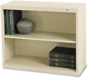 DESCRIPTION: (1) METAL BOOKCASE BRAND/MODEL: PRODUCT NUMBER #B-30-UPY INFORMATION: CHAMPAIGN PUTTY SIZE: 34.5" W X 13" D X 28" H RETAIL$: $336.64 EA Q