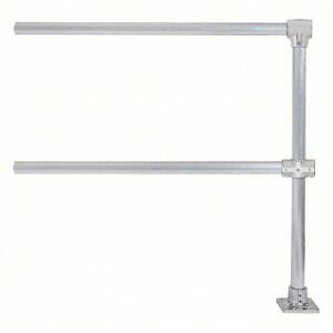 DESCRIPTION: (1) HANDRAIL EXTENSION BRAND/MODEL: HOLLAENDER #39K863 INFORMATION: SILVER, ALUMINUM SIZE: 42" TOP RAIL, 72" OVERALL LONG, 5" X 5" RETAIL