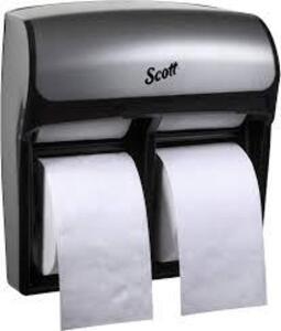 DESCRIPTION: (4) HIGH CAPACITY BATH TISSUE DISPENSER BRAND/MODEL: SCOTT #44519 INFORMATION: FAUX STAINLESS RETAIL$: $63.02 EA QTY: 4