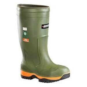 DESCRIPTION: (1) PAIR OF RUBBER BOOTS BRAND/MODEL: BAFFIN #21A197 INFORMATION: GREEN AND ORANGE SIZE: MENS SIZE 5 RETAIL$: $351.51 EA QTY: 1