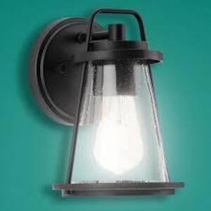 DESCRIPTION: (2) WALL LANTERN BRAND/MODEL: CLIFFORD #A560001-031 INFORMATION: BLACK SIZE: 6.5" D X 6" W X 8.5"H RETAIL$: $59.00 EA QTY: 2