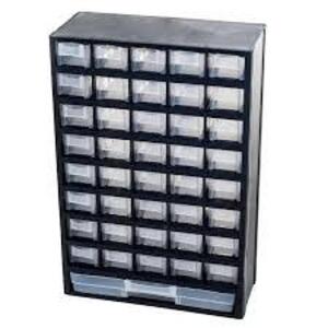 DESCRIPTION: (1) STORAGE BINS BRAND/MODEL: STALWART #75-7422 INFORMATION: BLACK WITH CLEAR BINS SIZE: 32.5 X 16 X 47 CM RETAIL$: $30.48 EA QTY: 1