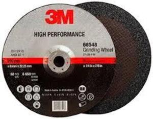 DESCRIPTION: (20) HIGH PERFORMANCE DEPRESSED CENTER GRINDING WHEEL BRAND/MODEL: 3M #66549 INFORMATION: 36 GRADE SIZE: 5" RETAIL$: $104.91 EA QTY: 20