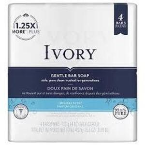 DESCRIPTION: (4) PACKS OF (4) GENTLE BAR SOAP BRAND/MODEL: IVORY SIZE: 4 OZ A BAR QTY: 4