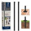 Two 10 ft. String Light Poles, Black