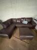 LEATHER SECTIONAL WITH MATCHING OTTOMAN - 3