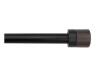 (2) - 36 in. - 66 in. Telescoping 3/4 in. Single Curtain Rod Kit in Matte Black with Wood Cap Finials