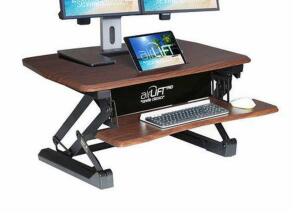 Seville Classics airLIFT PRO 35.4" Electric Sit-Stand Desk Riser with USB Charging Port & Tablet Slot