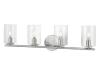 Champlain 31.5 in. 4-Light Brushed Nickel Modern Bathroom Vanity Light with Clear Glass Shades