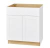 Avondale 30 in. W x 24 in. D x 34.5 in. H Ready to Assemble Plywood Shaker Sink Base Kitchen Cabinet in Alpine White