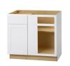 Avondale 36 in. W x 24 in. D x 34.5 in. H Ready to Assemble Plywood Shaker Blind Corner Kitchen Cabinet in Alpine White