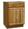 Hampton 24 in. W x 24 in. D x 34.5 in. H Assembled Base Kitchen Cabinet in Natural Hickory with Ball-Bearing Glides