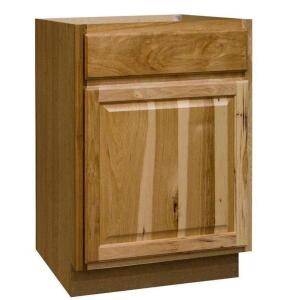 Hampton 24 in. W x 24 in. D x 34.5 in. H Assembled Base Kitchen Cabinet in Natural Hickory with Ball-Bearing Glides