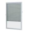 White Cordless Add On Enclosed Blind with 1/2 in. Wide Aluminum Blinds for 20 in. Width x 36 in. Length Door Window