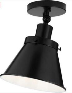 Hinton 1 Light 8 inch Matte Black Flush Mount Ceiling Light