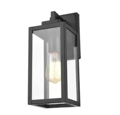 1-Light 5 in. Powder Coat Black Outdoor