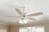 Hollis 52 in. Indoor LED Matte White Dry Rated Ceiling Fan with 5 Reversible Blades, Light Kit and Remote Control