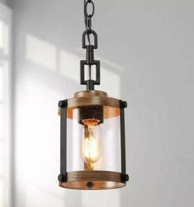 1-Light Black Modern Farmhouse Pendant Island Ceiling Light