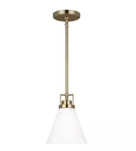 Vess 1-Light Satin Brass Hanging Pendant