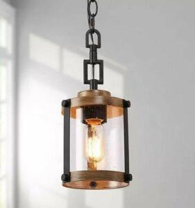 1-Light Black Modern Farmhouse Pendant Island Ceiling Light